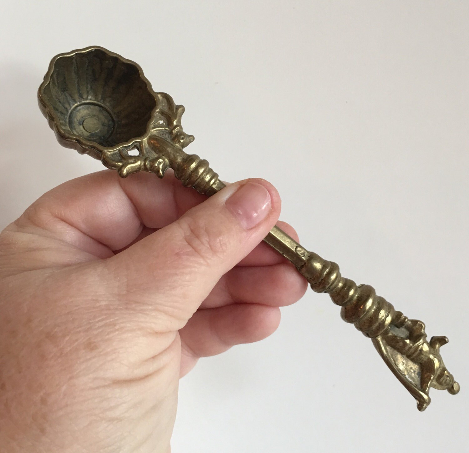 Rate antique ornate brass spoon. Ornate brass measuring spoon. Etsy