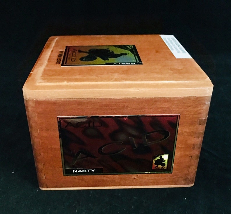 Misty acid cigars Tobacco box Tongue and groove wood cigar box Nicaragua. Stunning Empty wood cigar box for crafts or unique packaging