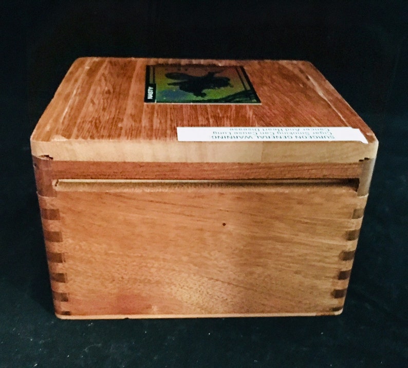 Misty acid cigars Tobacco box Tongue and groove wood cigar box Nicaragua. Stunning Empty wood cigar box for crafts or unique packaging