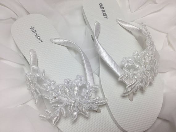 cheap white flip flops for wedding