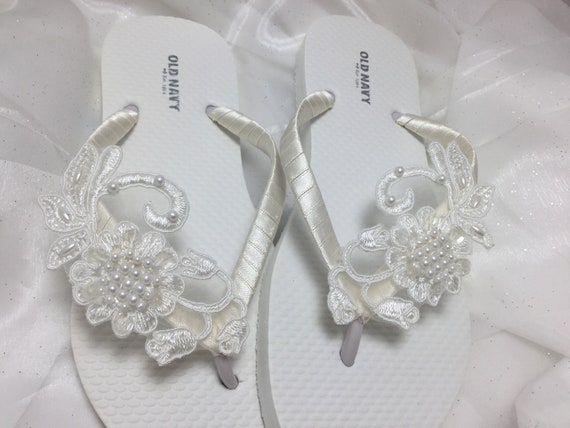 Bridal flip flops ivory new arrivals