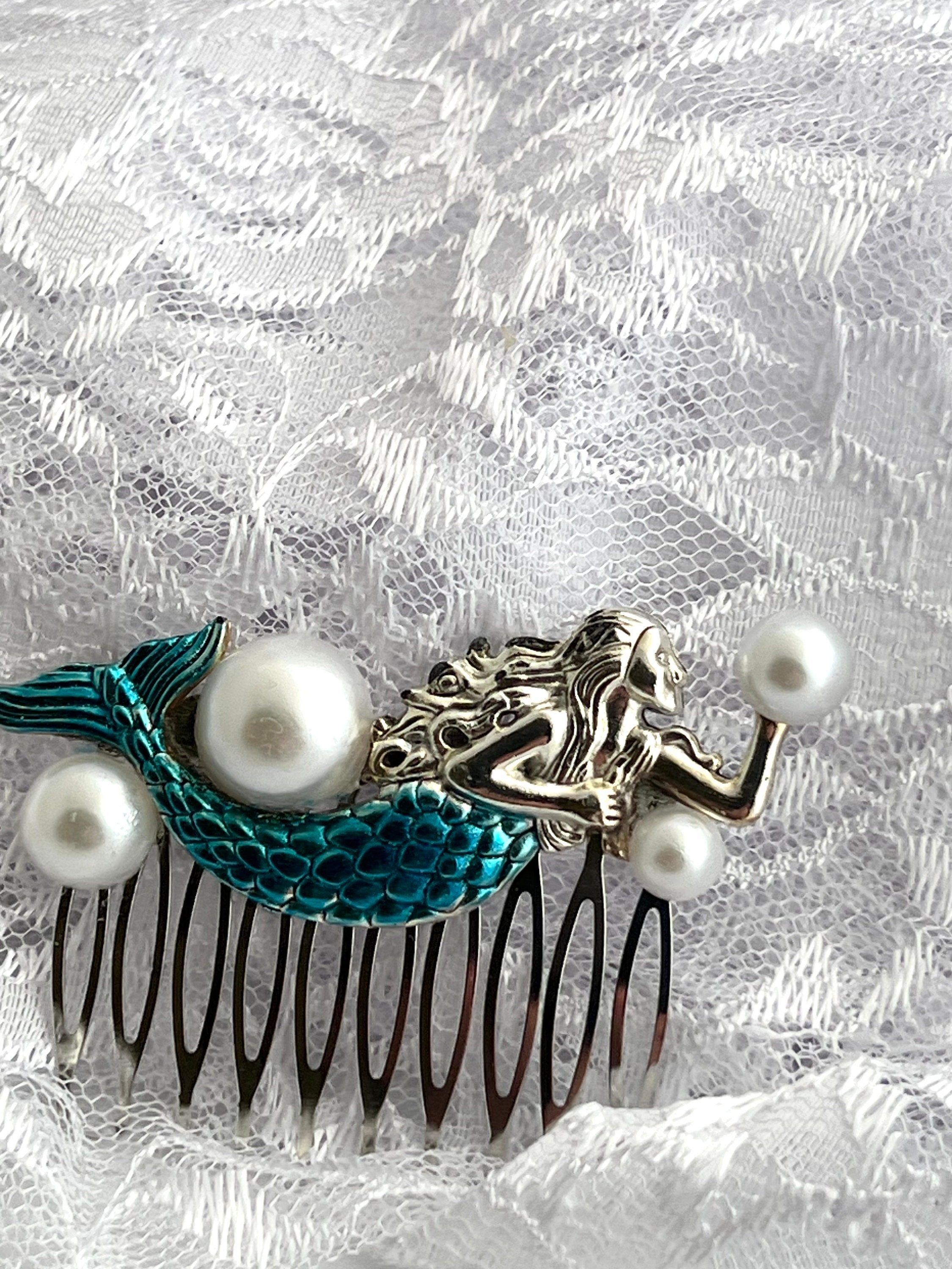 ? DDR Hair Comb, Sterling Silver & Turquoise Miscellaneous, Hair Comb, Sterling Silver & Chip Inlay, New  main image 3