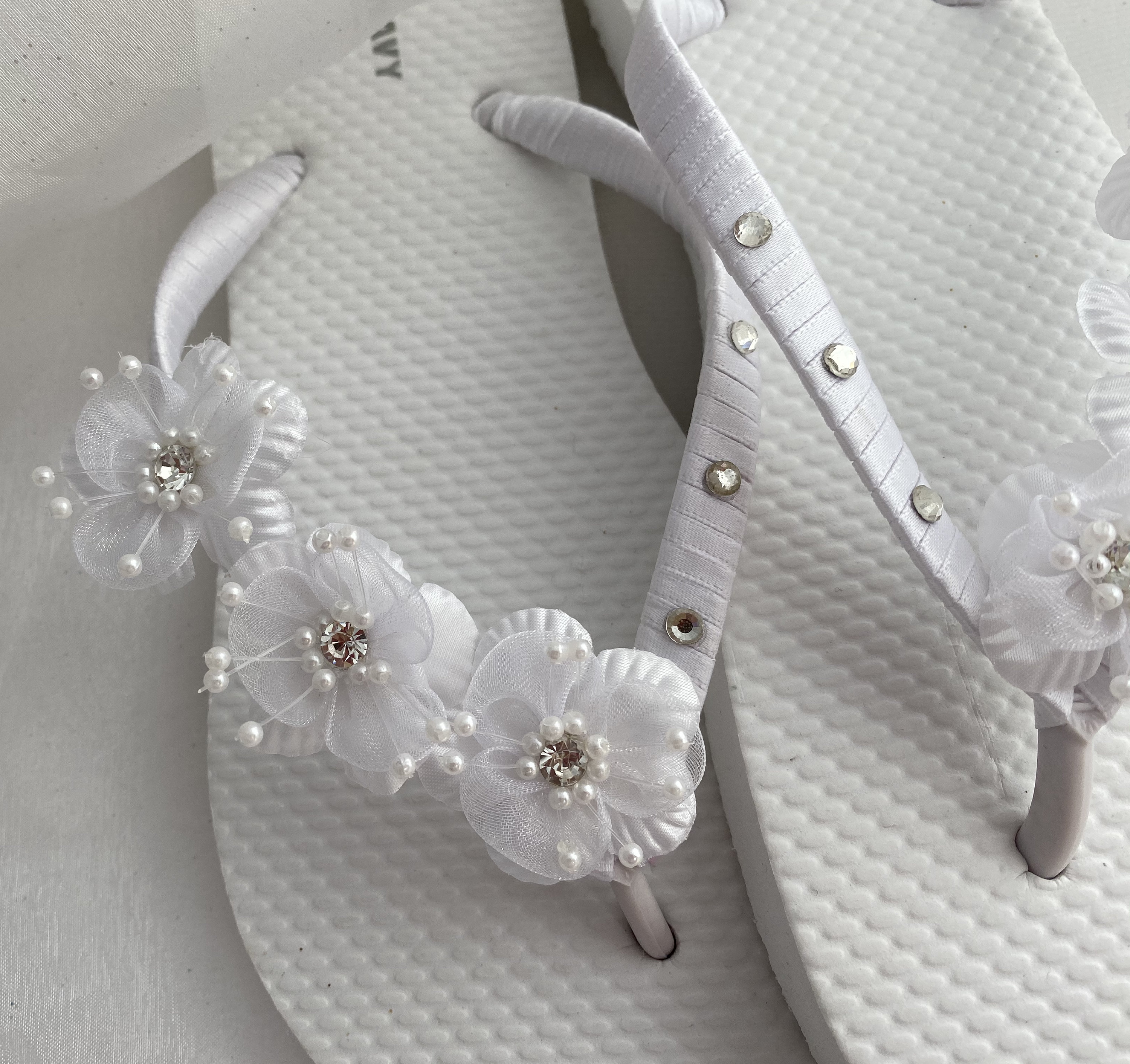 Bridal Wedge Flip Flops Etsy UK