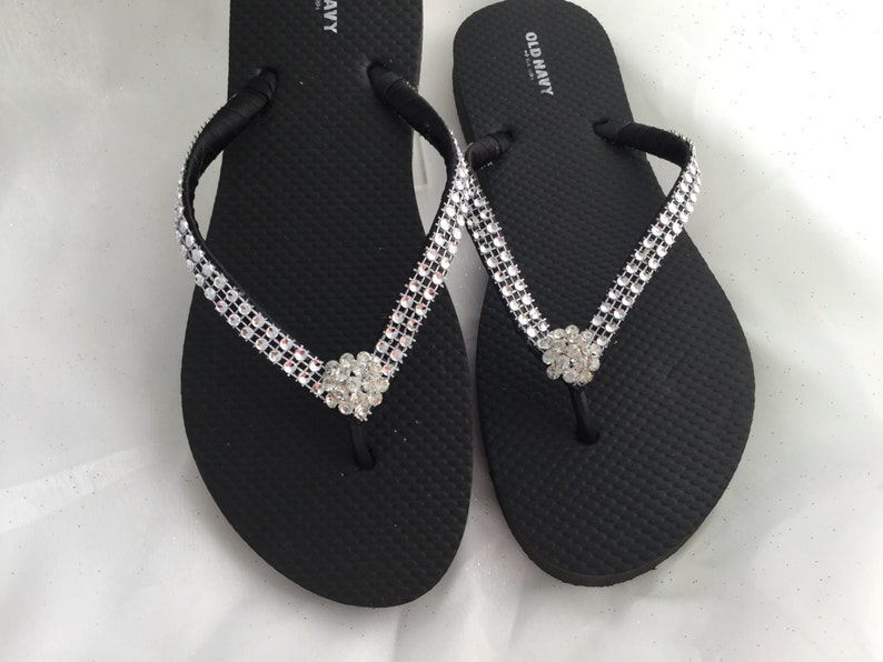 rainbow flip flops with rhinestones