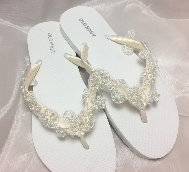 Bridal Flip Flop Bridal Sandals Braidsmaid Flip Flops Beach Etsy