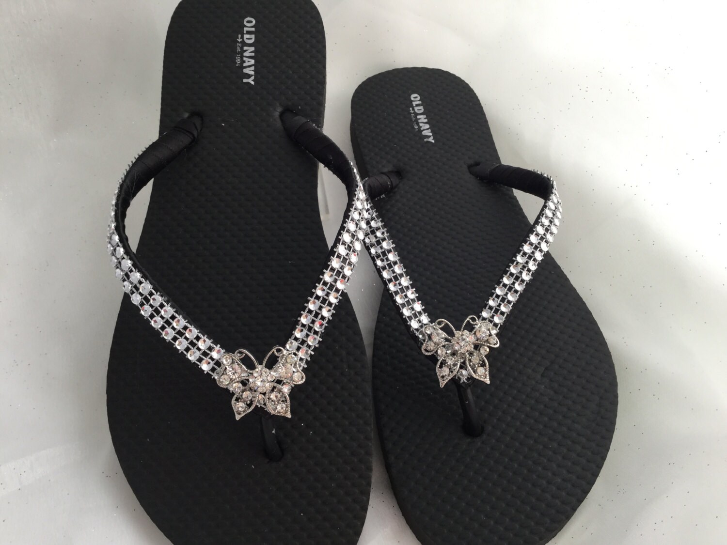 silver bridesmaid flip flops