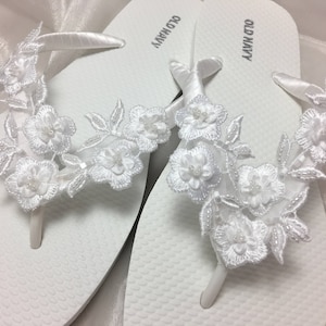 Bridal White Flip Flops Wedding flip 