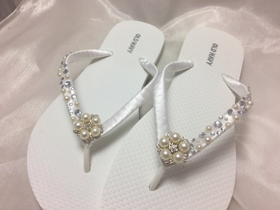 white pearl sandals