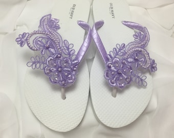 Beaded Flip Flops - Etsy