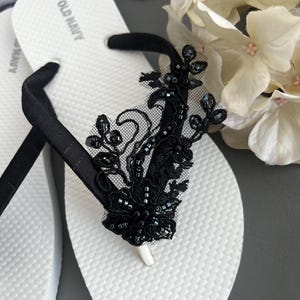 Black sequin flip flops deals