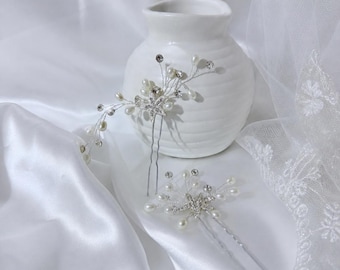 Fermagli per capelli da sposa a forma di stella marina con perle, accessori per capelli da sposa, set di fermagli per capelli con perle e cristalli, accessorio per capelli da sposa per la spiaggia, fermagli per capelli da damigella d'onore