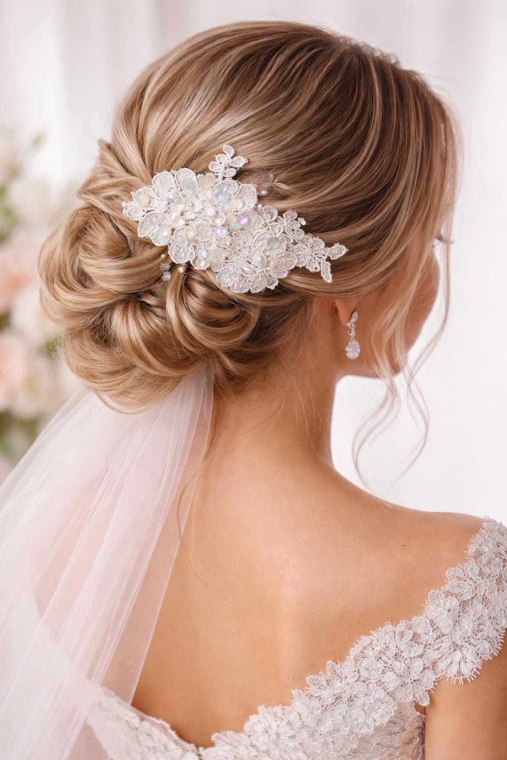 Ivory Vintage Bridal Headpiece - Etsy display picture 2