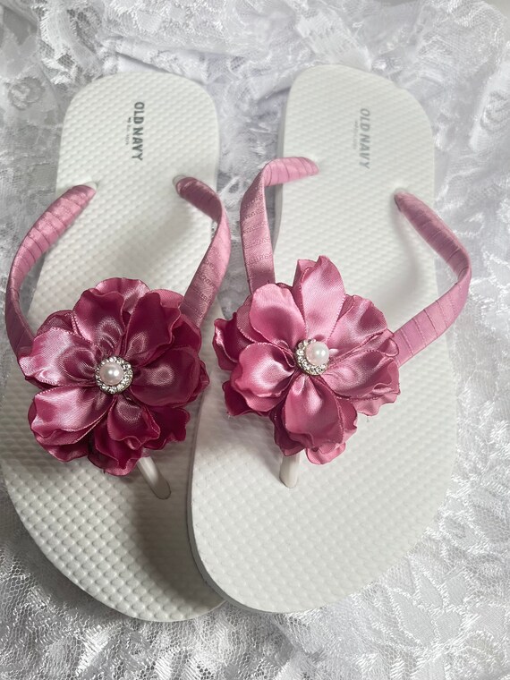 silver bridesmaid flip flops