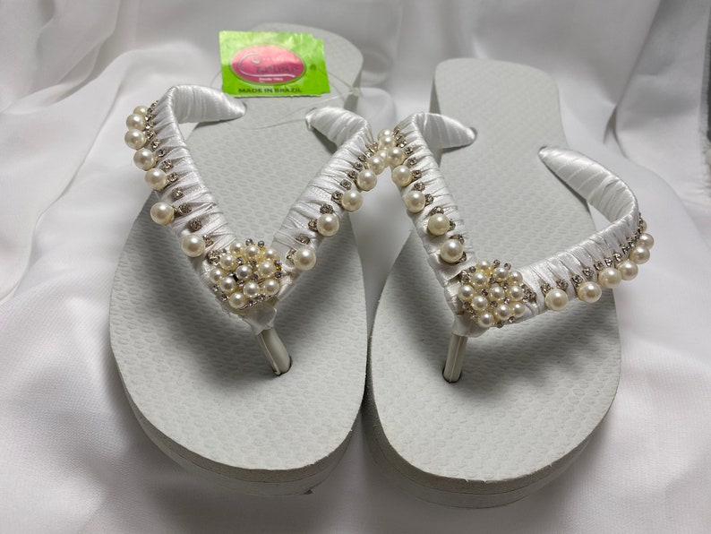 pearl flip flops wedding