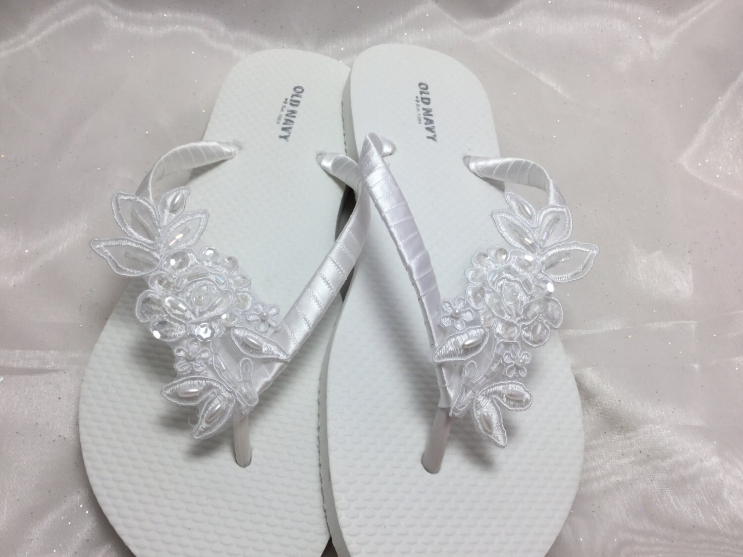 Wedding White Flip Flops White Lace Flip Flop Bridal - Etsy