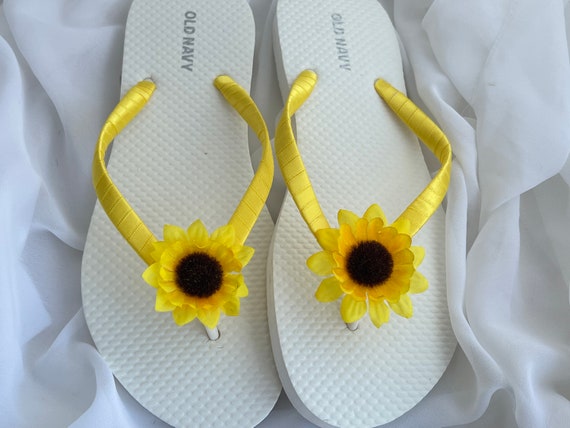 Flower girl flip flops wedding hotsell