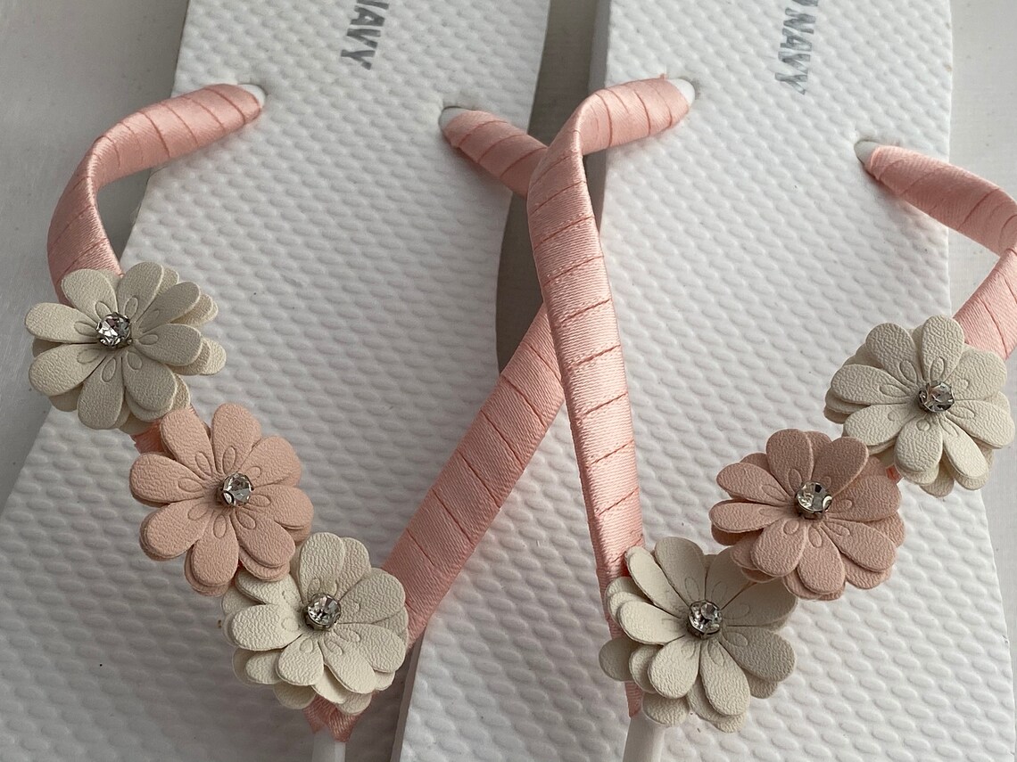 Blush Bridal Flip Flops Coral Wedding Sandals Flip Flop | Etsy