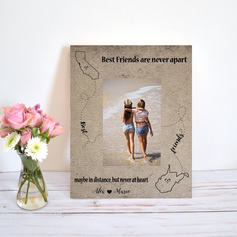 Fotorahmen /"Friends/" aus Holz Freundschaftsbilderrahmen Bilderrahmen Freunde