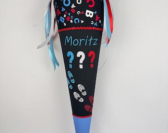 70 cm Schultüte aus Stoff - mit Name und Motiv - passend zum Ergobag BärDetektiv - je nach Wunsch