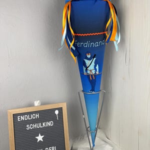 70 cm Schultüte aus Stoff - mit Name und Motiv -passend zum Beckmann Ninja Elements