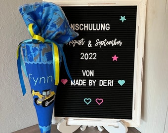 30 cm Geschwister Schultüte klein auf Wunsch mit Name & Motiv