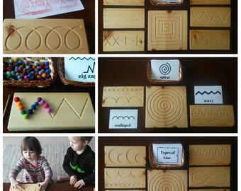 Montessori Spielzeug Montessori Arten von Line Tracing Boards, Montessori Materialien, PreWriting