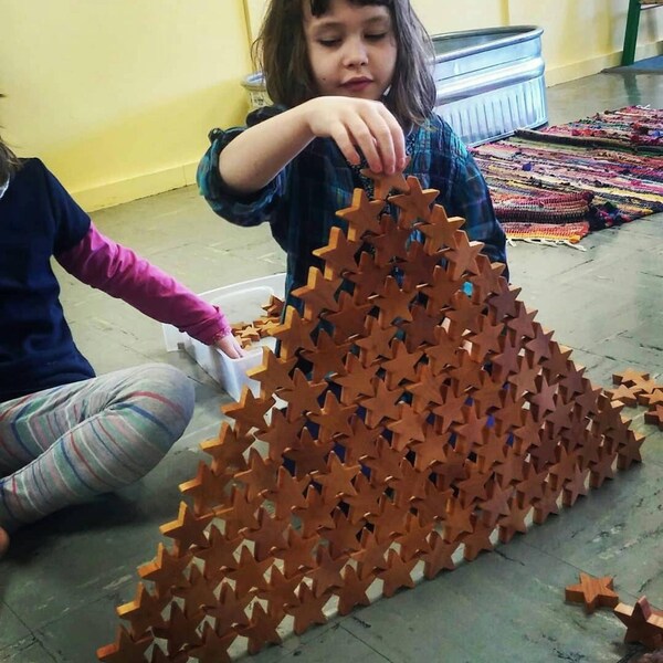 Montessori Stapelsterne, Lose Teile, Reggio Emilia, Montessori