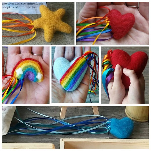 Ribbon Fidget Heart Starburst Rainbow Anxiety Mindfulness Peace Calm