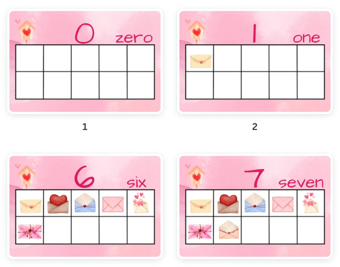 Valentine Ten Frame Valentine Math Preschool Math Etsy