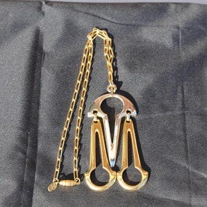 Vintage Vendome Modernist Designer Necklace Statement Jewelry Silver Gold