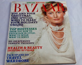 Vintage 1973 Harper's Bazaar Magazine December Women's Fashion Ephemera