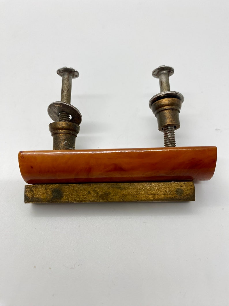 6 Vintage Bakelite Drawer Pulls Handles Butterscotch Catalin Art Deco