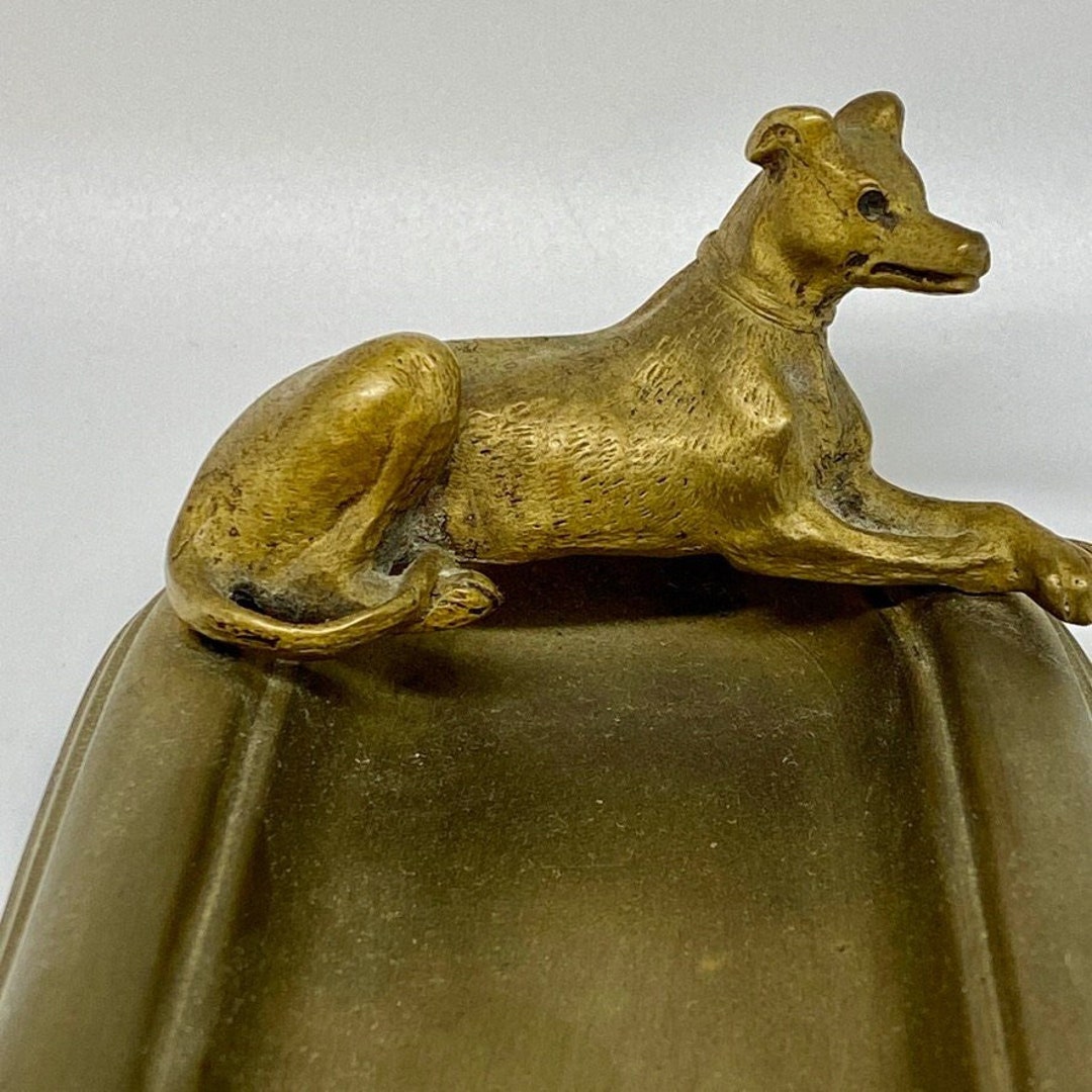 Vintage Bronze Rhodesian Ridgeback Pen Tray Trinket Inkwell Dish ...