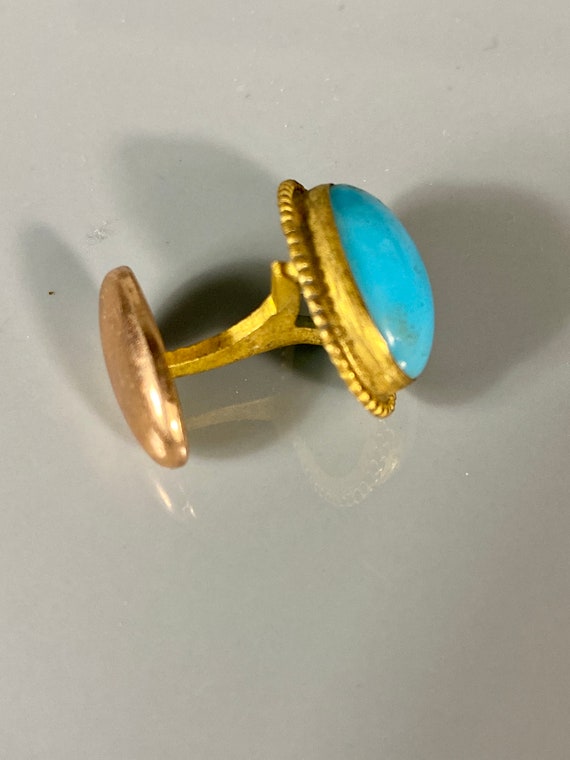 Vintage Men’s Jewelry Cufflinks Stick Pin Set Blu… - image 3