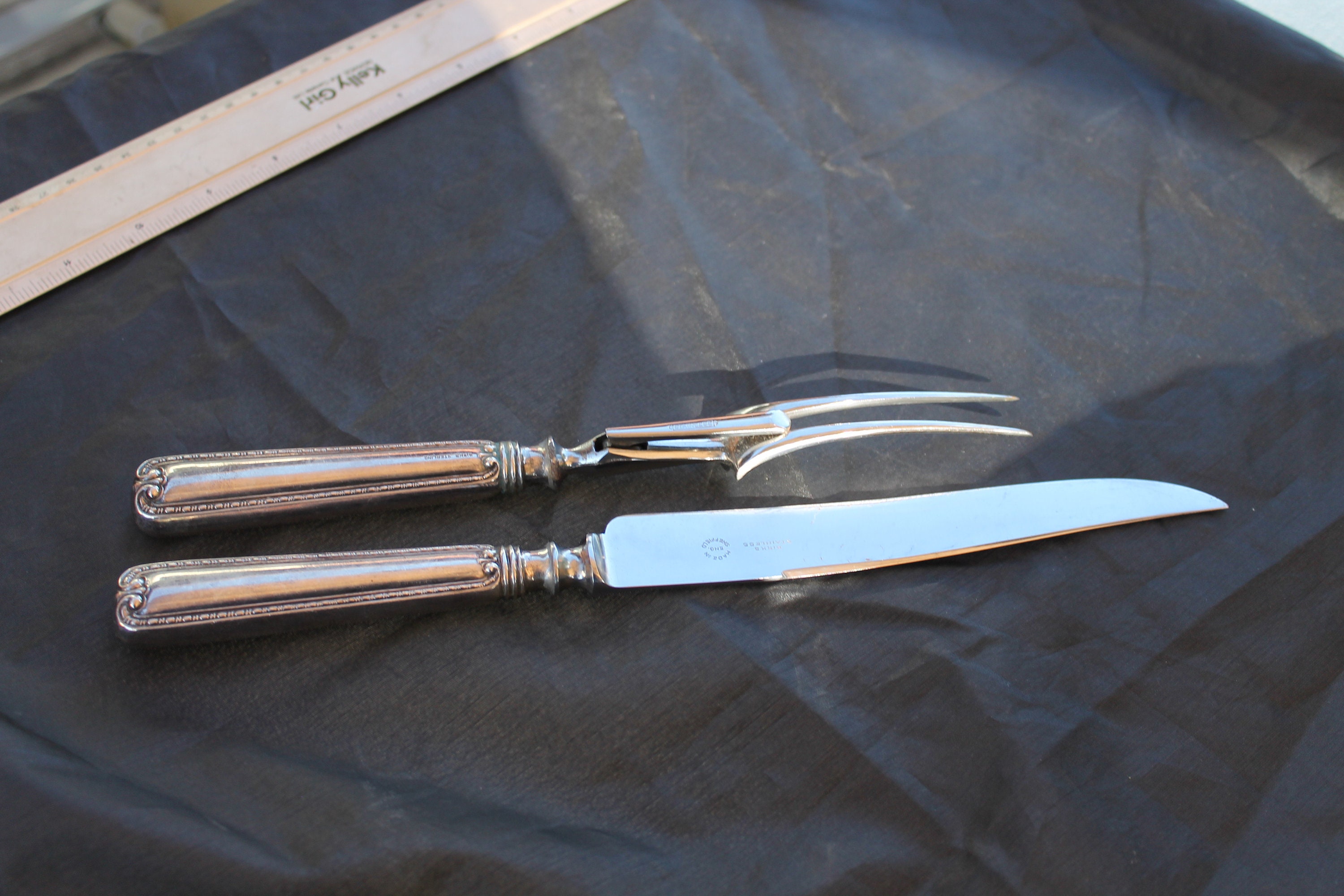 Vintage BIRKS Sterling Silver Vintage Meat Carving Set Knife and Fork Antique 925 Etsy