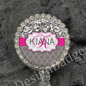 Personalized Badge Reel,Personalized Retractable Badge Reel,Bling Name Badge,Rhinestone Badge Reel,Bling Badge Holder,Nurse Badge Reel A665