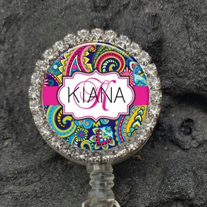 Personalized Badge Reel,Personalized Retractable Badge Reel,Bling Name Badge,Rhinestone Badge Reel,Bling Badge Holder,Nurse Badge Reel A664