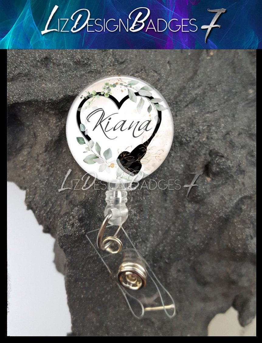 Watercolor Floral Badge Reel - Ultrasound Tech Badge Reel-Name Badge Reel - Sonographer Badge Holder-Personalized Badge Holder - Rdms -ST118