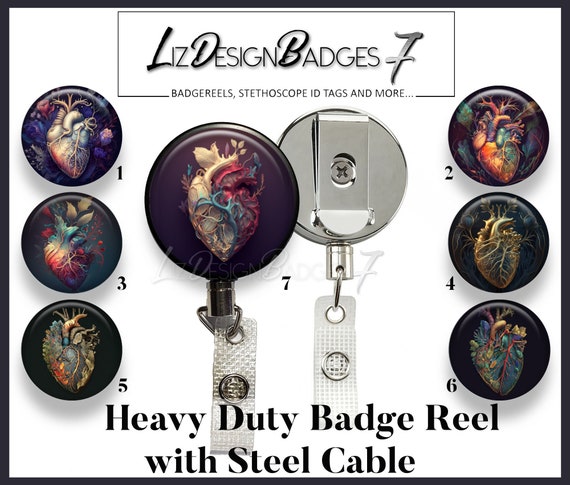 Heavy Duty Badge Reel With Steel Cable Human Heart Heavy Duty