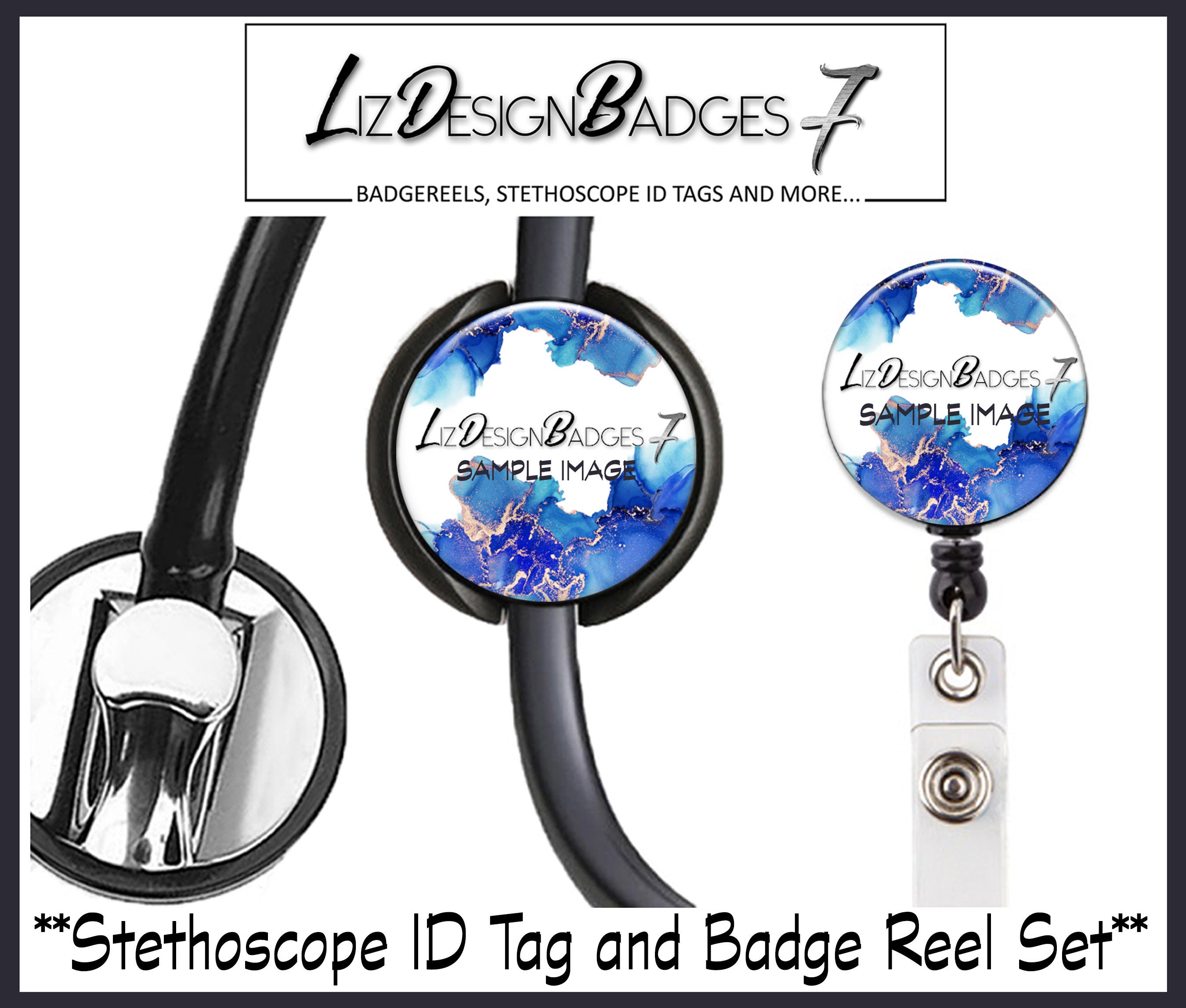 Floral Retractable Badge Holder,personalized Badge Reel,monogram Badge  Holder,monogram Badge Reel,monogram Stethoscope ID Tag, Style-542 