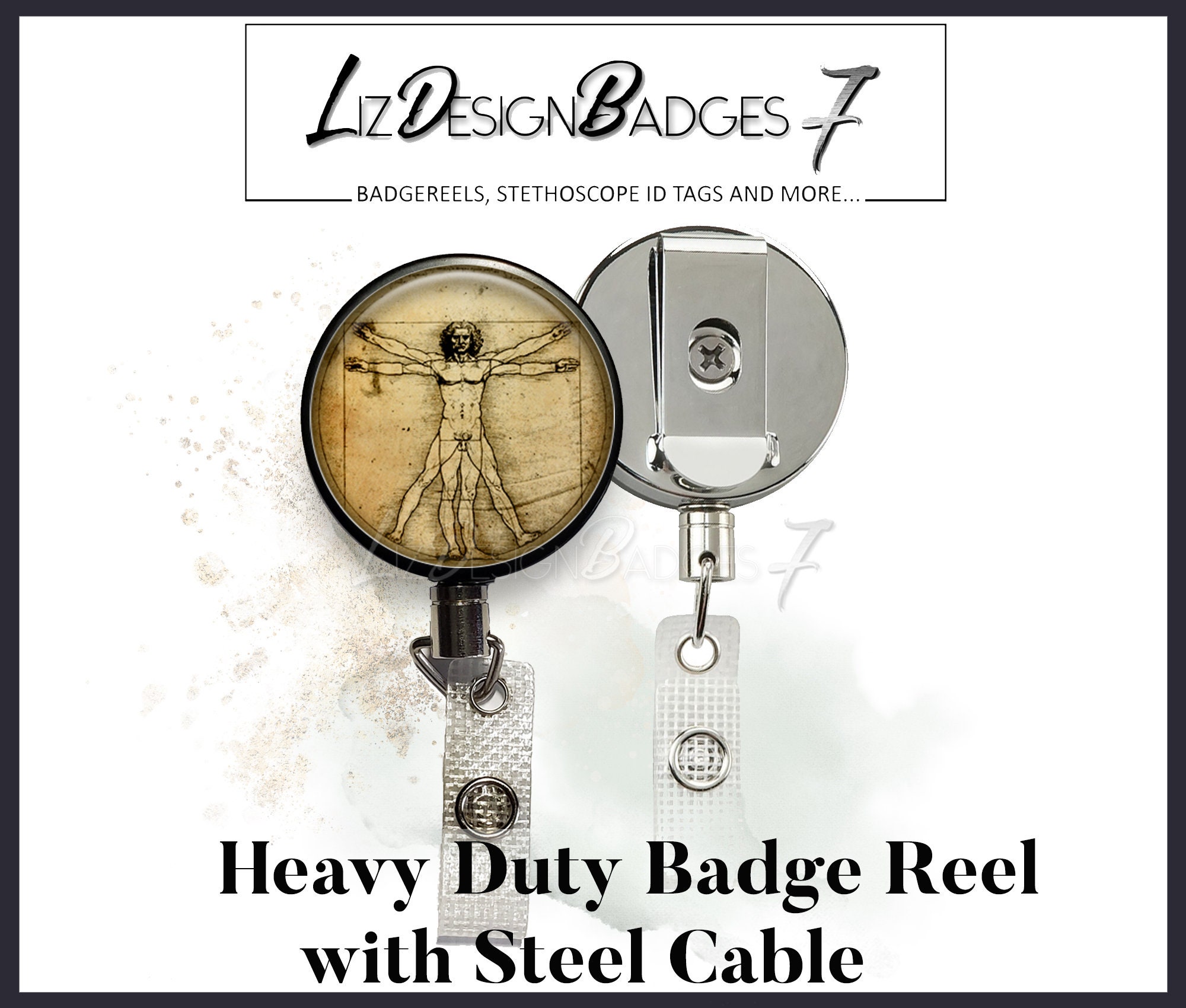 Custom Image Heavy Duty Badge Reel With Steel Cable Custom Photo