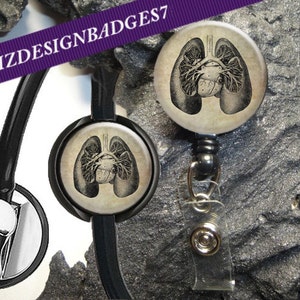 Human Lungs Badge Reel -Lungs Retractable Badge Holder -Anatomy Badge Reel -Lungs Badge Holder -Medical Staff Gift - Stethoscope ID Tag A130