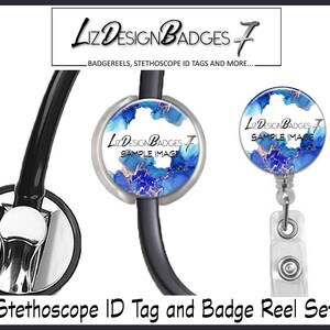 Floral Retractable Badge Holder,Personalized Badge Reel,Monogram Badge Reel,Monogram Badge Holder,Monogram Stethoscope Id Tag Style 541 image 6