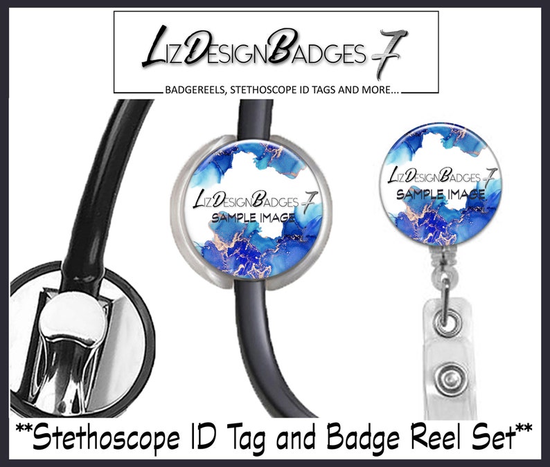 Floral Retractable Badge Holder,Personalized Badge Reel,Monogram Badge Reel,Monogram Badge Holder,Monogram Stethoscope Id Tag Style 541 image 6