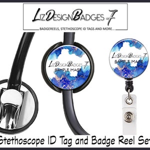 Floral Retractable Badge Holder,Personalized Badge Reel,Monogram Badge Reel,Monogram Badge Holder,Monogram Stethoscope Id Tag Style 541 image 5