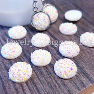 10mm Aurora Borealis Druzy Cabochons Faux Druzy Opal Cabochon Résine Bijoux Fournitures Boucles d’oreilles Résultats Cameo Paramètres Kawaii Supply