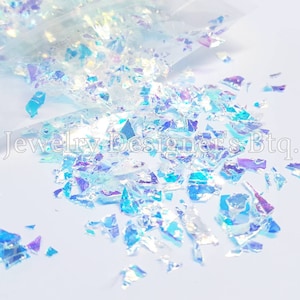 20 g de flocons d'ongles broyés AB - Aurora boréale irisée Nails Art - arc-en-ciel holographique sirène AB Mylar Flakes - éclats de résine artisanat