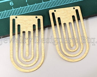 10 pcs Hollow Glittery Crescent moon Half moon Raw brass Pendant Charm Jewellery making Jewellery supplies Earrings making