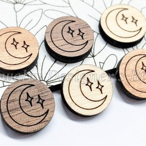 Cabochons en bois gravés de 10 mm - Décorations en bois pour dessin au trait - Pour boucles d'oreilles DIY - Différentes options de matériaux