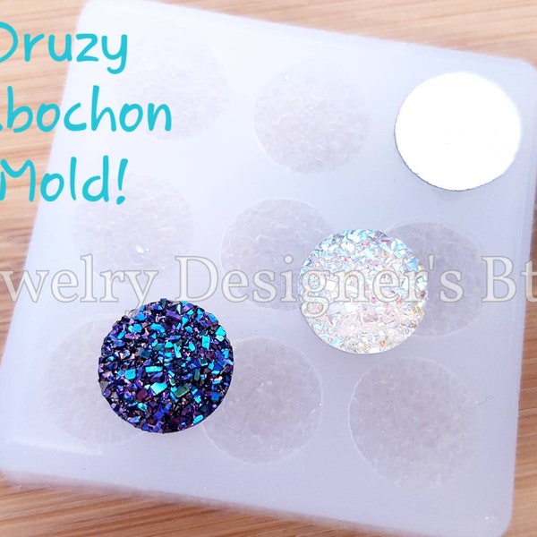 11.9mm Druzy Silicone Mold - DIY Cabochon Molds - Resin Art Jewelry Crafts 50x50mm - LIMITED TIME Offer